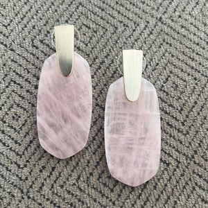 Kendra Scott Aragon 14K Gold Plated Drop Dangle Earrings In Rose Quartz Pink